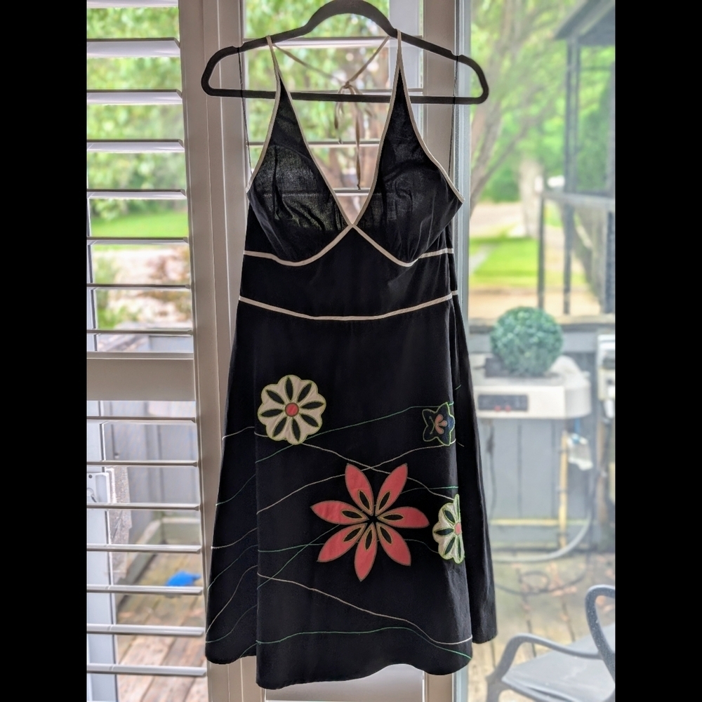 Black Floral Midi Dress